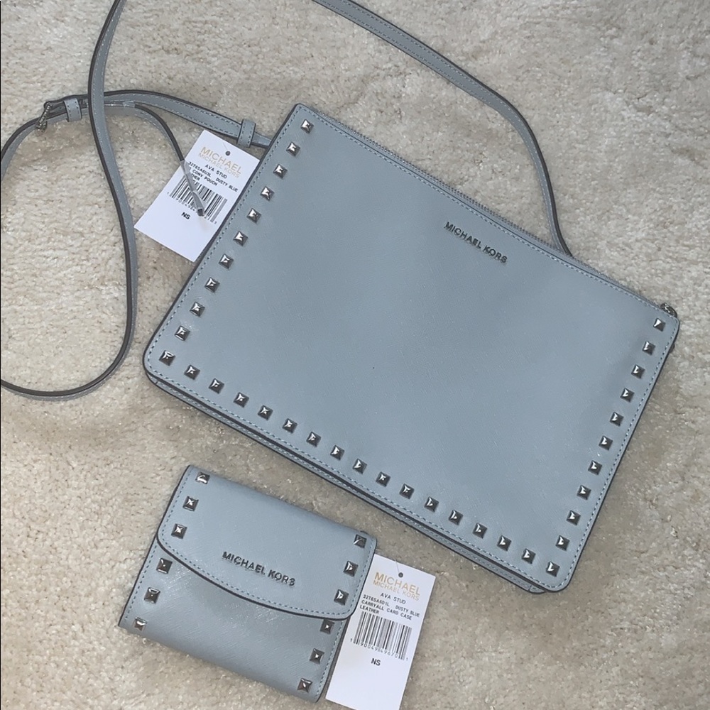 michael kors crossbody and wallet set ava studded